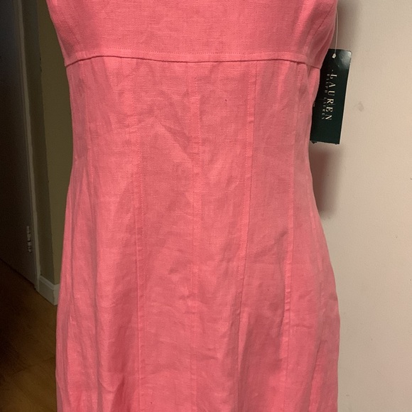 Lauren Ralph Lauren misses sleeveless fitted linen dress petunia pink size 4 - Picture 2 of 12